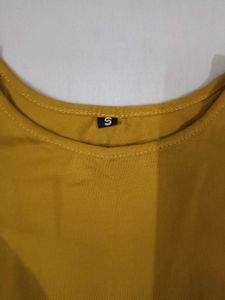 Y2k Mustard Ripped Baby tee