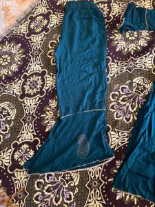 Teal Embroidered Salwar Kameez Suit
