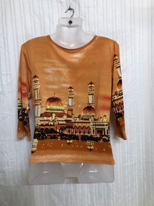 Yellow Long Sleeve Printed Top