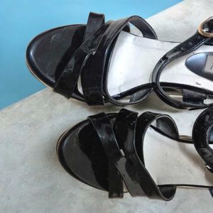 Stylish Black Platform Block Heel Sandals fr Women