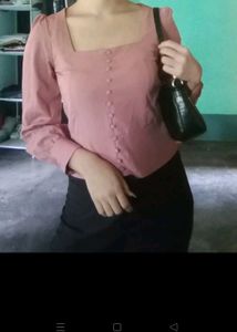 Elegant Pink Button-Down Top