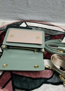 Sage Green Croc Embossed Top Handle Bag