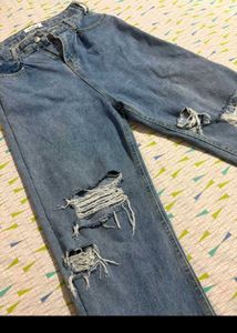 Ripped Wide Leg Jeans