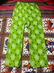 🌿Leafy Lime Green Printed Palazzo – Breezy Summer