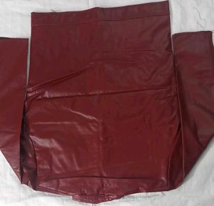 Burgundy Fox Leather Look Jacket