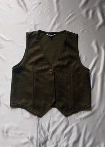 Vintage Olive Green Vest jacket