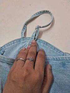 Denim Lace-Up Crop Top