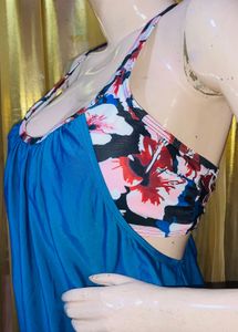 Blue Floral Tank Swimsuit