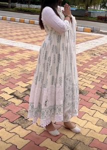 New white anarkali suit