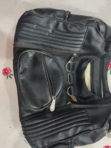 Black Faux Leather Handbag Y2K vintage
