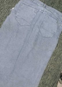 Trendy Light Wash Denim skirt Jeans