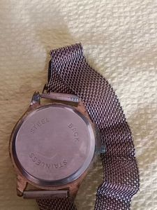 chain and Balck watch, golden colour watch