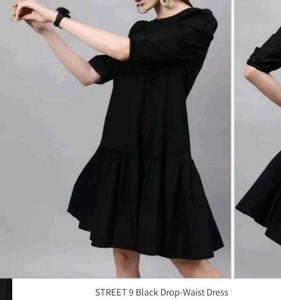 STREET 9 Black Drop Waist Dress
