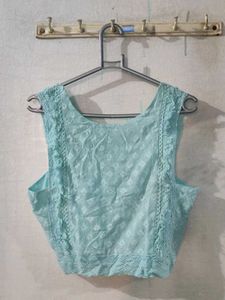 Beach Lace Trim Pretty Back Crop Top