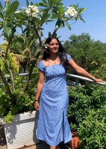 Blue Floral Midi Sundress