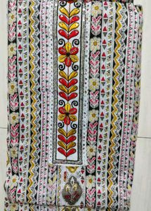 Printed Cotton Suit Fabric For Women With Dupatta