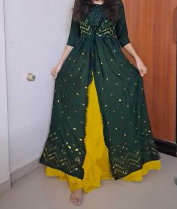 Elegant Green &amp; Yellow Kurta Set