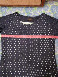 Navy Blue Patterned Dress