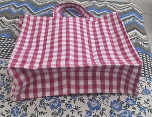 Checkered Tote Bag Set