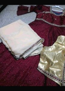 Gown Burgundy colour