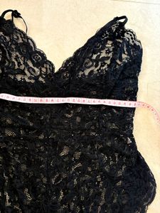 Elegant Black Lace Bodysuit