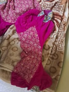 Beautiful Purple Party Saree with Blouse (36 size)
