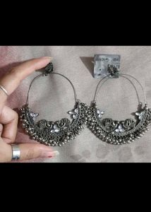 Oxidized Hoop Earring