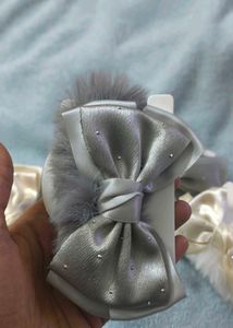 Hair Furr Rubber Band Bow