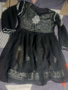 Black Chikankari Short Kurti🖤