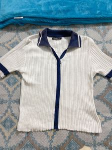 zudio ribbed polo top