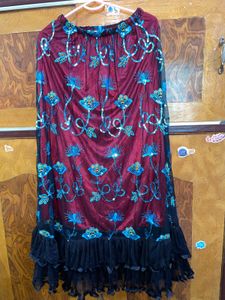 Floral Embroidered Skirt