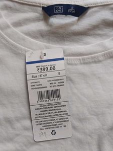 White T-Shirt with Crochet Detail