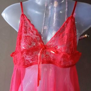 Red Lace Net Lingerie