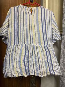 Striped Embroidered Top