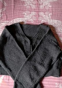 Gray Knit Cardigan