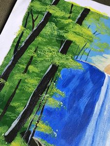 Forest Reflections acrylic painting