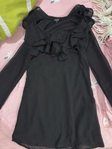 Elegant Black Ruffle Dress
