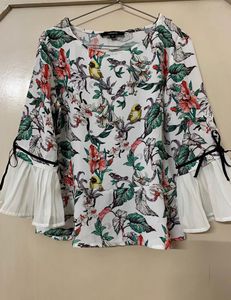 Madame Top Floral Coquette Formal Party White