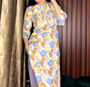 Floral pure cotton Kurta Set