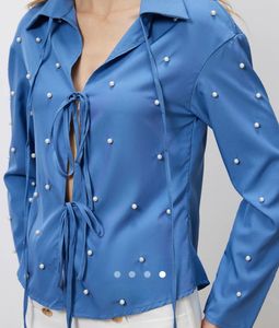 Blue Pearl Embellished Shirt