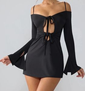 Black Cut Out Aline Mini Dress