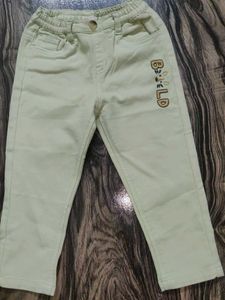 Cute Light Green 'BOLD' Jeans Boy