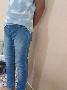 💙 Stylish Slim-Fit Blue Denim Jogger – Super Comf