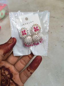 Silver Jhumka Earrings