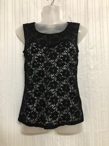 Cache  Black Sleeveless Lace Top