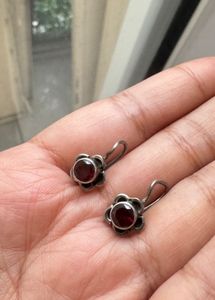 92.5 Silver Garnet Earrings