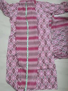 Pink Diamond Print Kurti Set