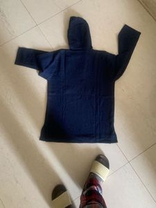 Navy Blue Hooded Top