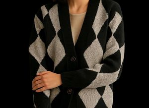Argyle Knit Cardigan