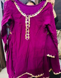 Purple Embroidered Kurta Set